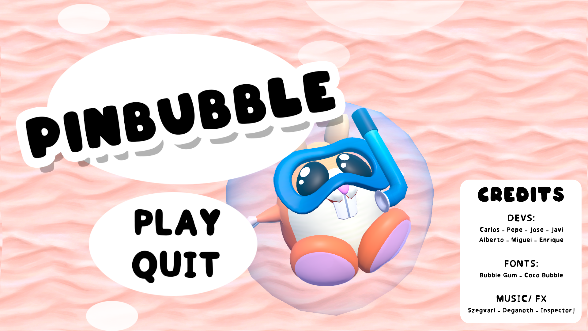 PinBubble main menu